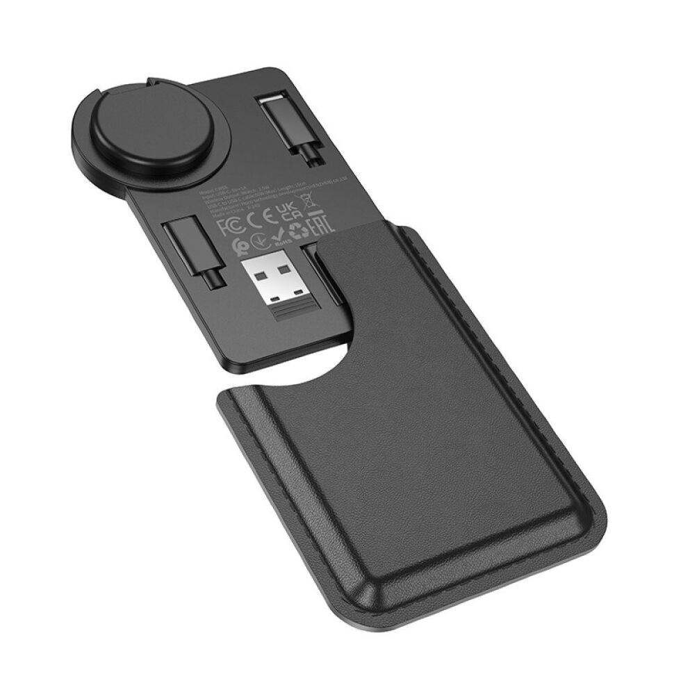 Бездротовий зарядний пристрій HOCO CW58 багатофункціональний, чорний Бездротовий зарядний пристрій HOCO CW58 багатофункціональний, чорний