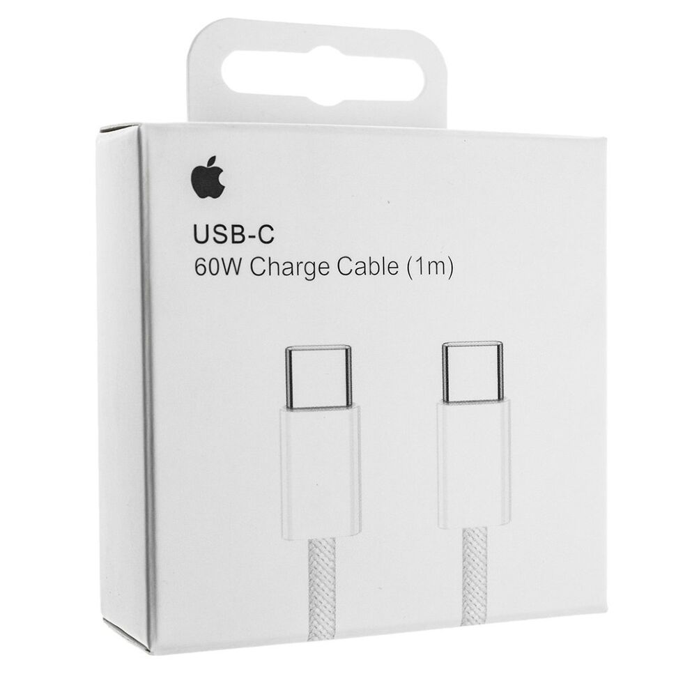 Кабель USB-C для iPhone Type-C to Type-C MQKJ3ZM/A Model A2795 1 метр 60W ткань в упаковке