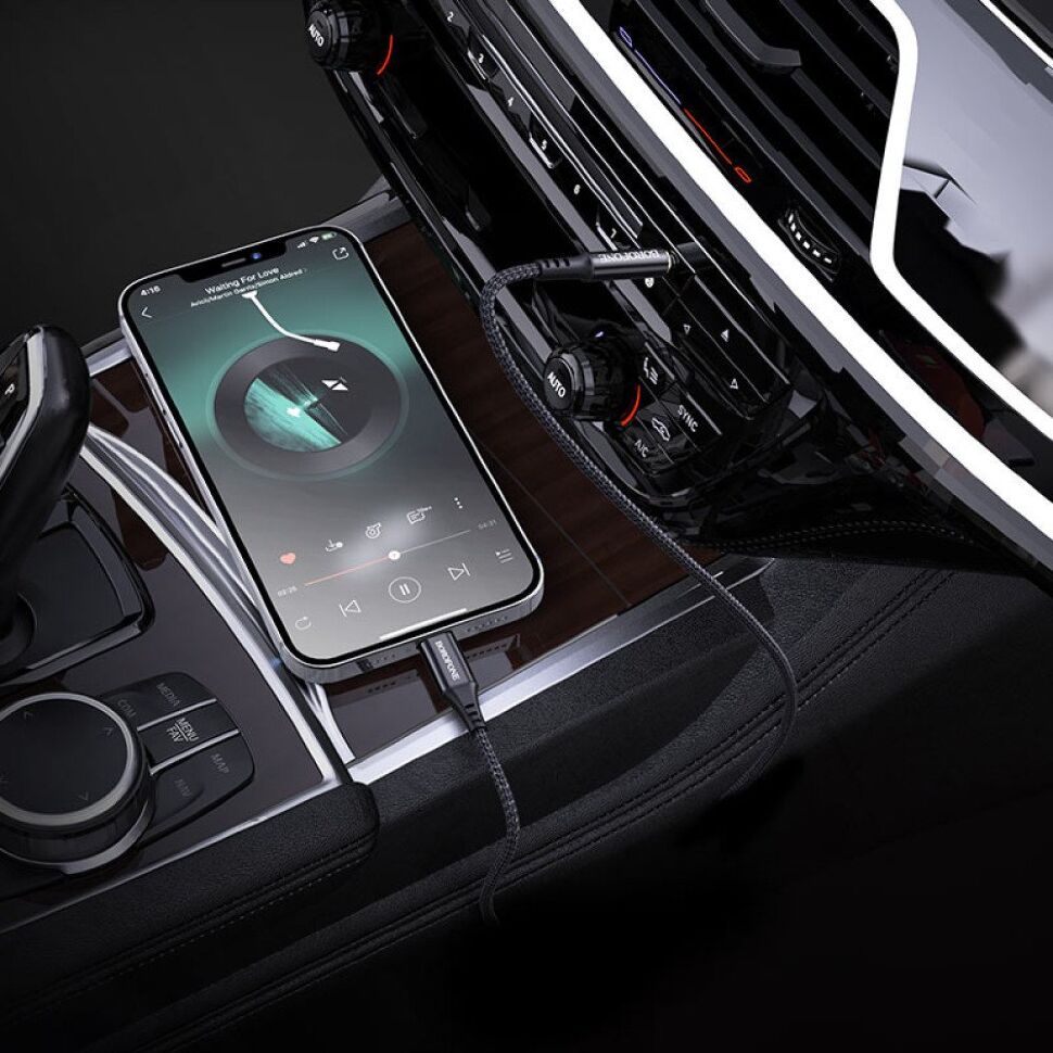 Кабель BOROFONE BL7 AUX Lightning - jack 3.5мм 1 МЕТР ЧОРНИЙ