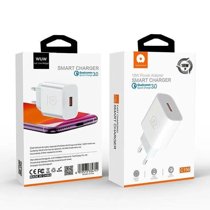 Мережевий зарядний пристрій WUW C156 USB QC3.0