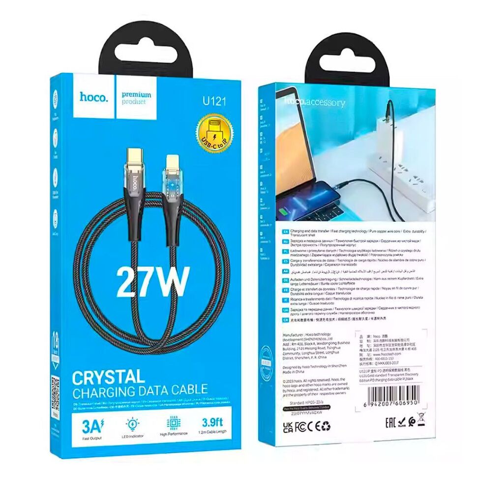 USB-C кабель HOCO U121 Type-C - Lightning USB-C кабель HOCO U121 Type-C - Lightning