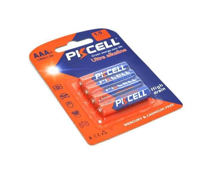 Батарейка AAA лужна PKCELL LR03 1.5V, 4 штуки БЛИСТЕР Батарейка AAA лужна PKCELL LR03 1.5V, 4 штуки БЛИСТЕР