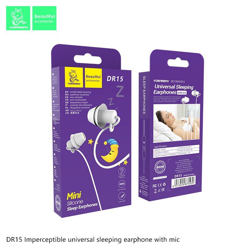 Дротові навушники DENMEN DR15, білий