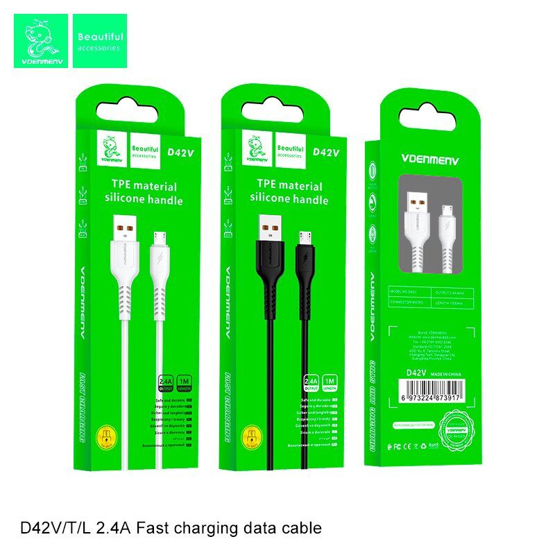 Кабель USB Denmen D42L USB - Lightning (2,4A) Кабель USB Denmen D42L USB - Lightning (2,4A)