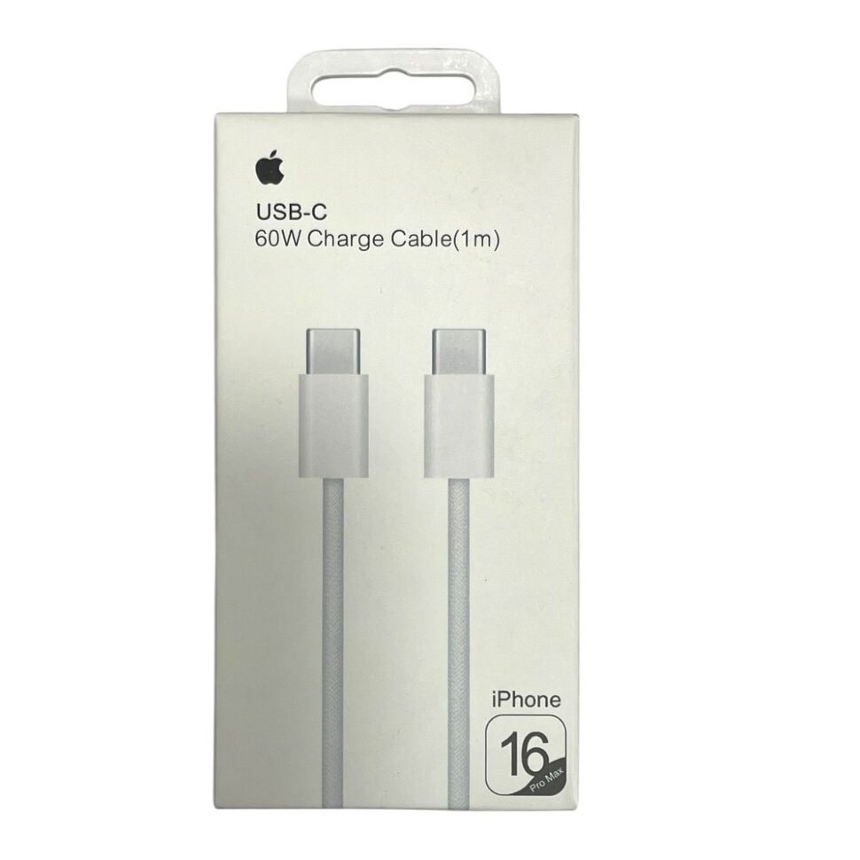 Кабель USB-C для iPhone Type-C to Type-C MUF72ZM/A Model A1997 1 метр 60W 16 PRO MAX ткань в упаковке