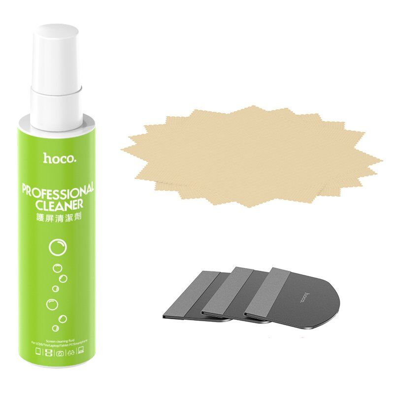Комплект очищення екрану телефону HOCO CLEANING KIT (рідина + серветки + шпатель) Комплект очищення екрану телефону HOCO CLEANING KIT (рідина + серветки + шпатель)