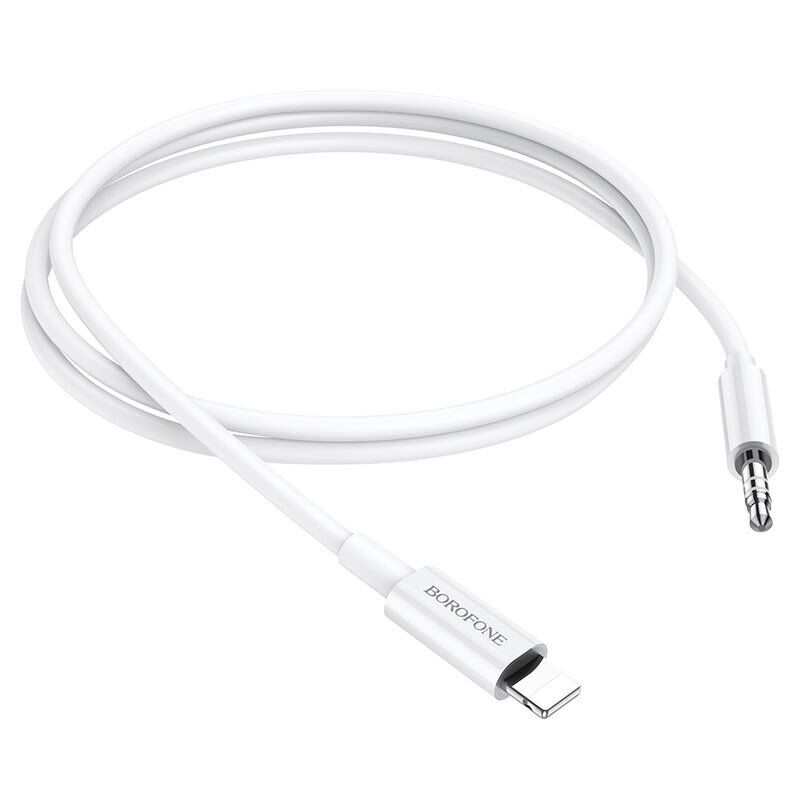 Кабель BOROFONE BL9 AUX Lightning - jack 3.5мм 1МЕТР БІЛИЙ Кабель BOROFONE BL9 AUX Lightning - jack 3.5мм 1МЕТР БІЛИЙ
