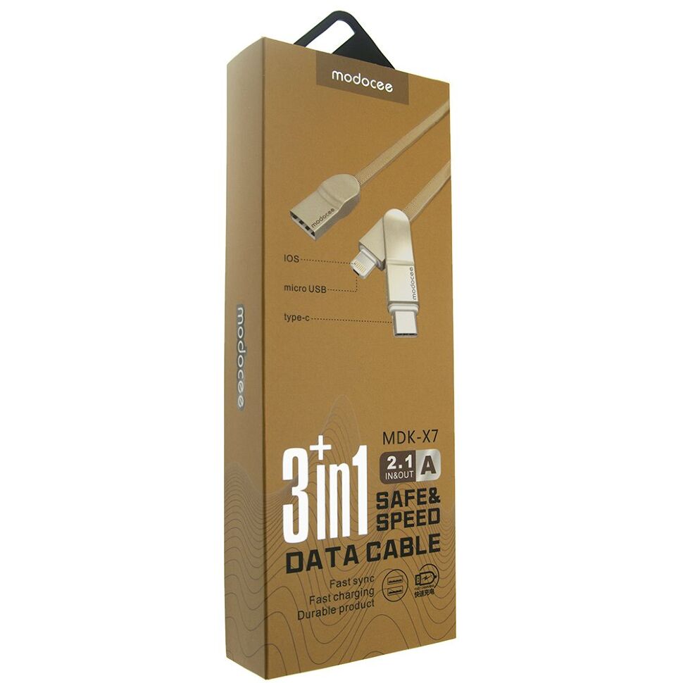 Кабель USB MODOCEE MDK-X7 3В1 2.1A Кабель USB MODOCEE MDK-X7 3В1 2.1A