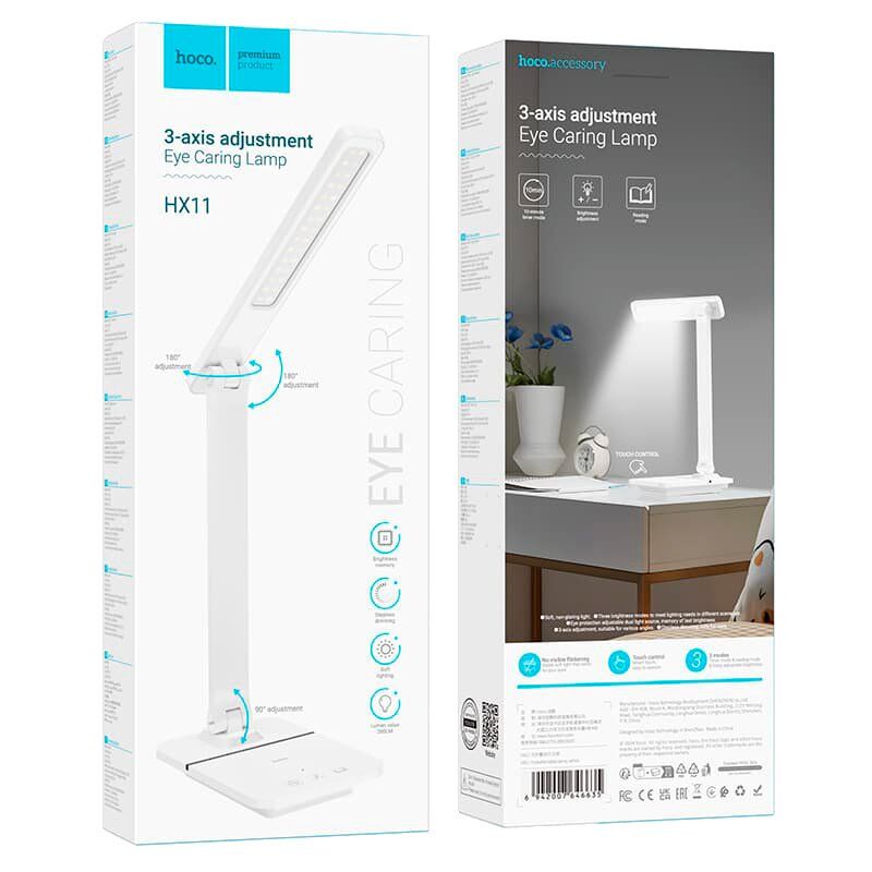 Настільна лампа HOCO HX11, білий Настільна лампа HOCO HX11, білий