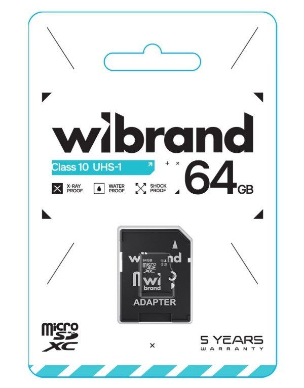 Карта пам'яті micro 64Gb Wibrand SDXC (UHS-1) class 10 (adapter SD) Карта пам'яті micro 64Gb Wibrand SDXC (UHS-1) class 10 (adapter SD)