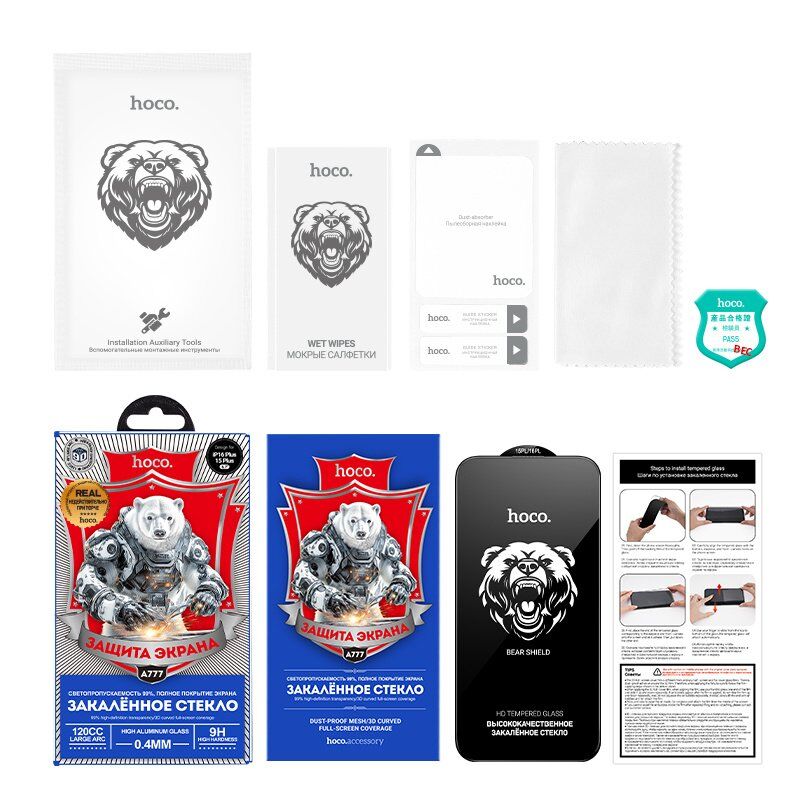 Скло для телефону HOCO A777 Bear Shield HD APPLE iPhone 14 PLUS / 13 PRO MAX 6,7" Скло для телефону HOCO A777 Bear Shield HD APPLE iPhone 14 PLUS / 13 PRO MAX 6,7"