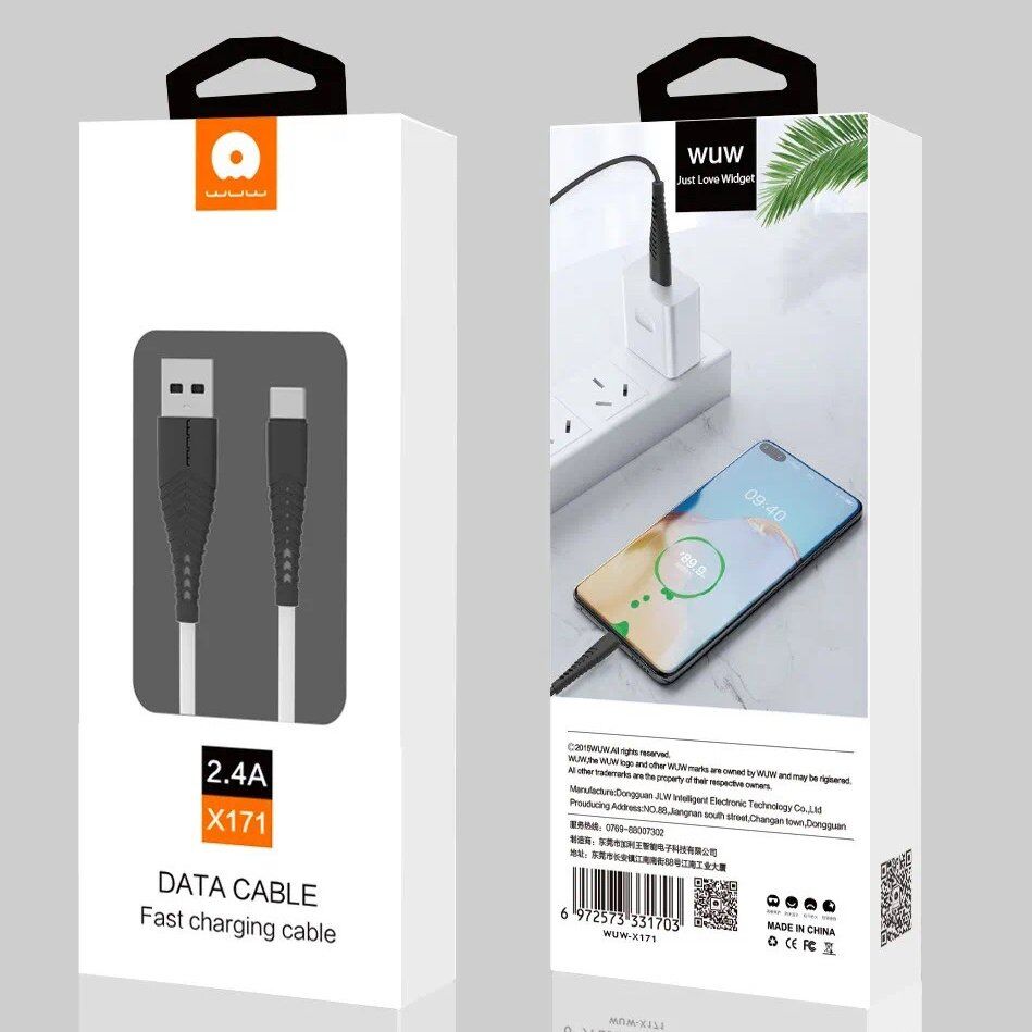 Кабель USB WUW X171 USB - Lightning 2.4A (45) м'який силіконовий провід Кабель USB WUW X171 USB - Lightning 2.4A (45) м'який силіконовий провід