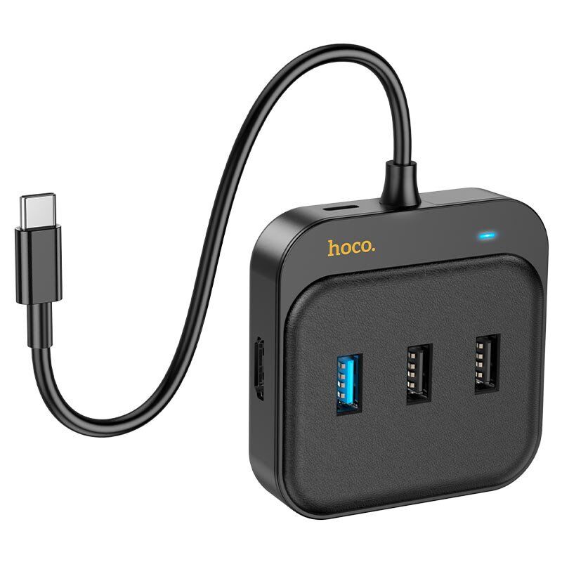 Конвертор HOCO HB38 7в1 TYPE-C (HDMI 4K + USB 3.0 + 2*USB 2.0 + SD / MicroSD + Type-C PD 100W), 20 см Конвертор HOCO HB38 7в1 TYPE-C (HDMI 4K + USB 3.0 + 2*USB 2.0 + SD / MicroSD + Type-C PD 100W), 20 см