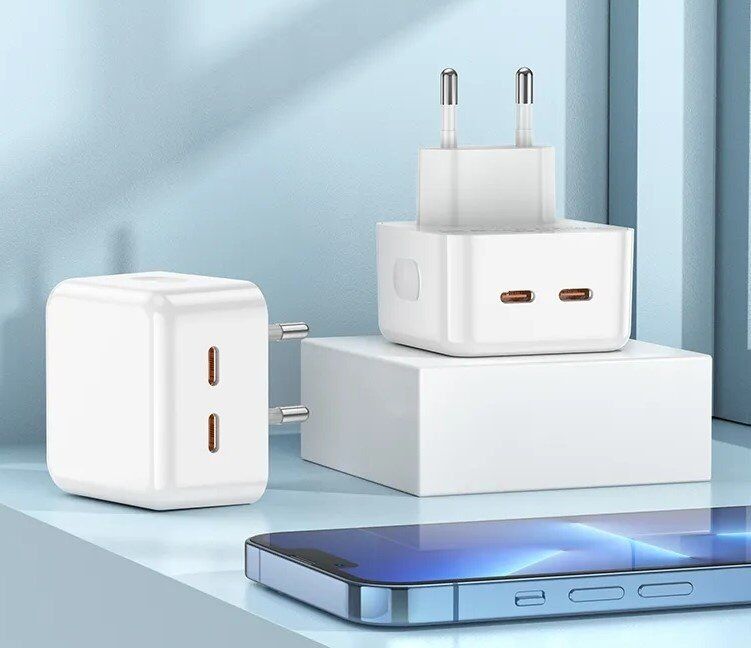 Мережевий зарядний пристрій BOROFONE BA76A PD35W USB-C 2 PORT