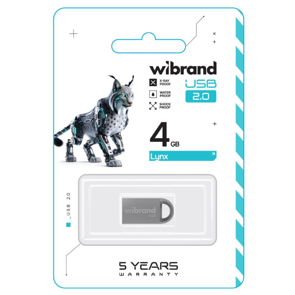 Флеш-накопичувач Wibrand USB 2.0 Lynx 4Gb Silver Флеш-накопичувач Wibrand USB 2.0 Lynx 4Gb Silver