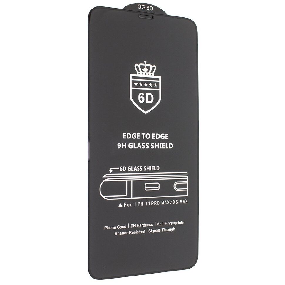 Захисне скло 6D для APPLE IPHONE XS MAX | 11 PRO MAX ЧОРНИЙ Захисне скло 6D для APPLE IPHONE XS MAX | 11 PRO MAX ЧОРНИЙ