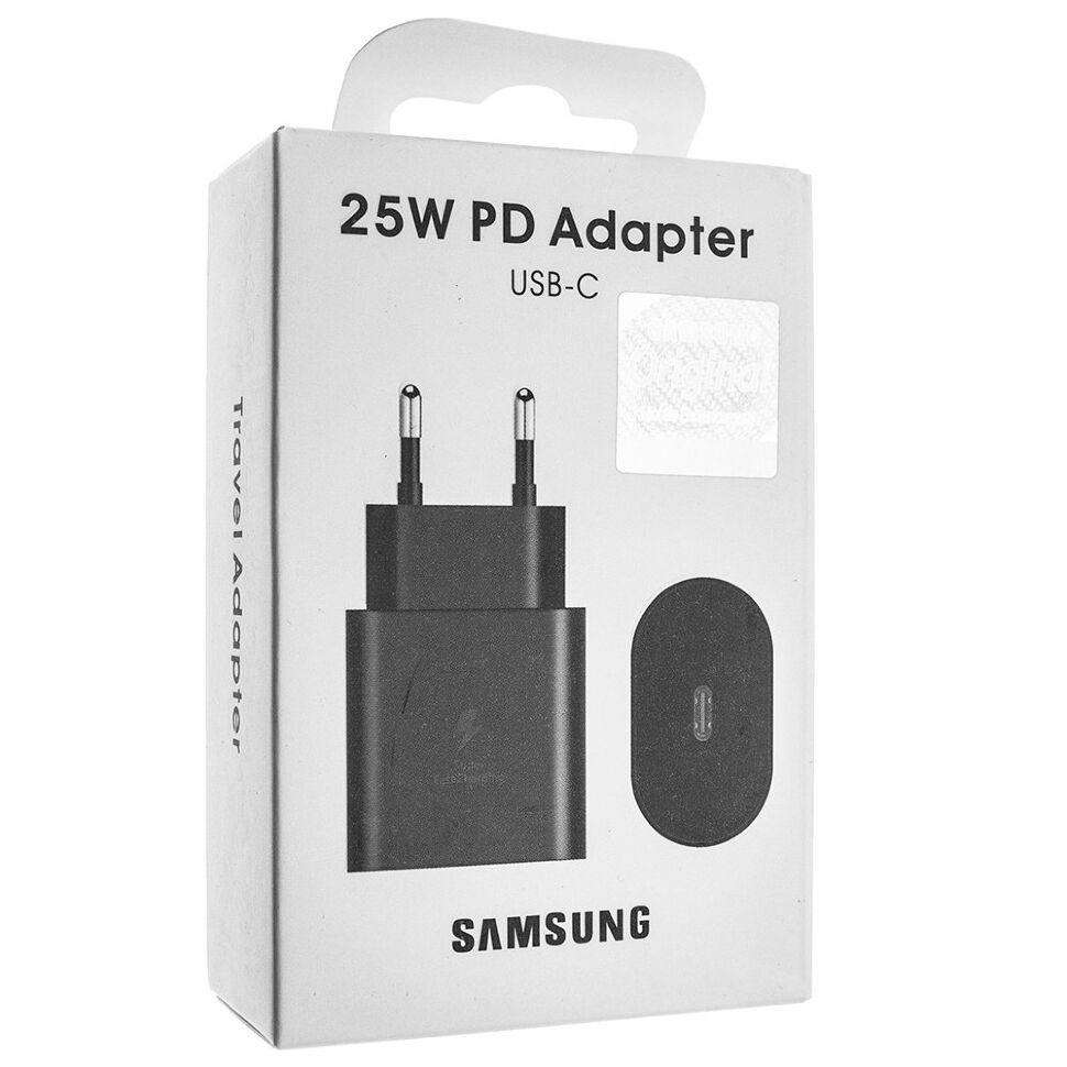 Мережевий зарядний пристрій SAMSUNG NOTE 10 25W original TYPE-C (EP-T2510), чорний в упаковці