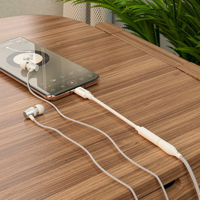 Аудіоадаптер HOCO LS30 TYPE-C (штекер) на 3,5 мм (гніздо), білий Аудіоадаптер HOCO LS30 TYPE-C (штекер) на 3,5 мм (гніздо), білий