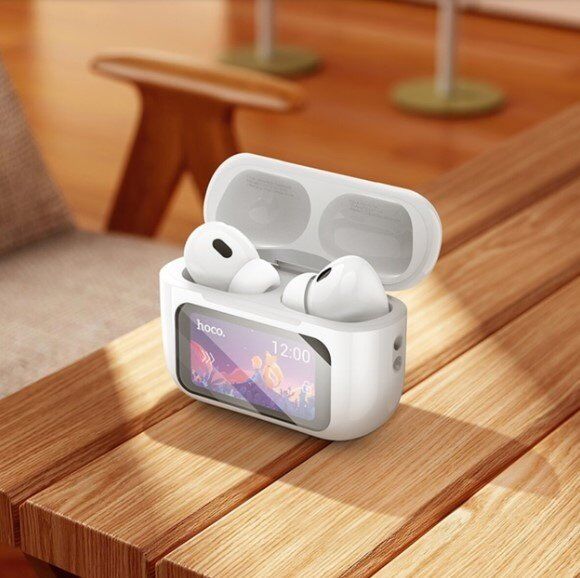 Бездротові навушники HOCO EW72 Soar з активним шумозаглушенням та сенсорним екраном, білий