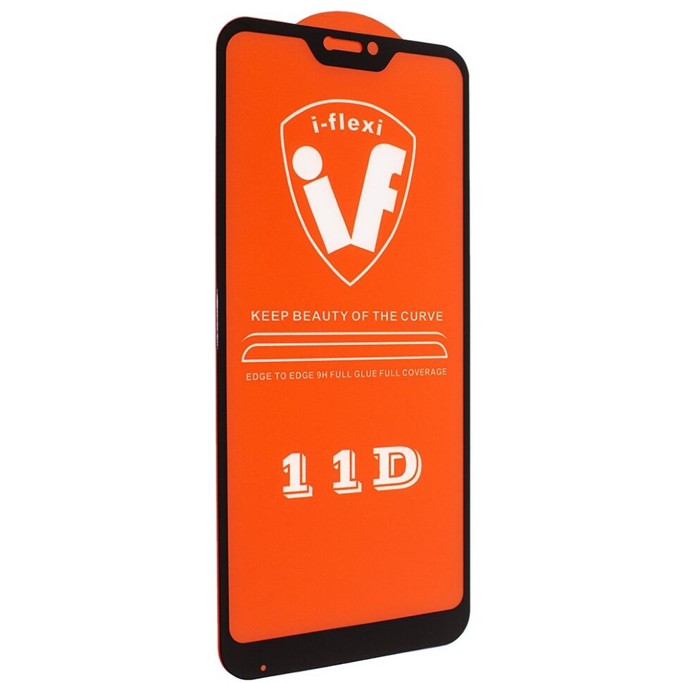 Скло 11D 9H i-flexi FULL GLUE XIAOMI Redmi A2 LITE в упаковці ЧОРНИЙ