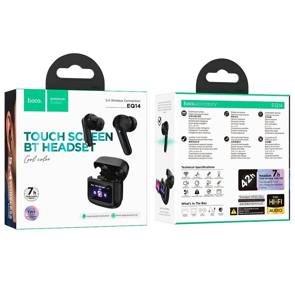 Бездротові навушники HOCO EQ14, чорний Бездротові навушники HOCO EQ14, чорний