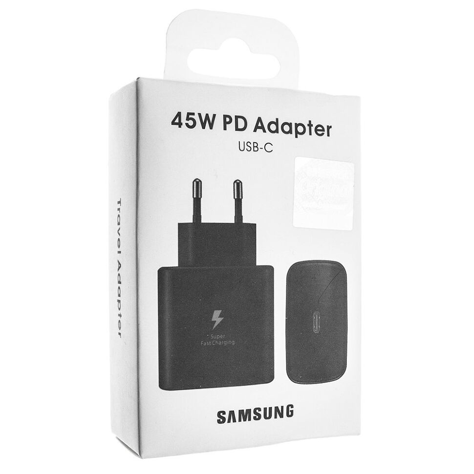 Сетевое зарядное устройство для SAMSUNG NOTE 20 45W original, черный в упаковке