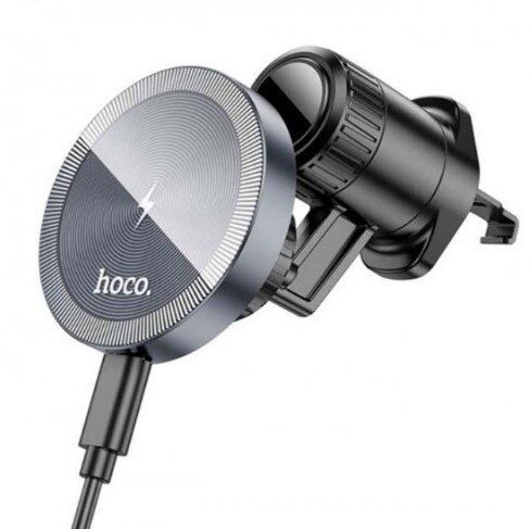 Автомобільний тримач HOCO HW6 бездротова зарядка сірий Автомобільний тримач HOCO HW6 бездротова зарядка сірий