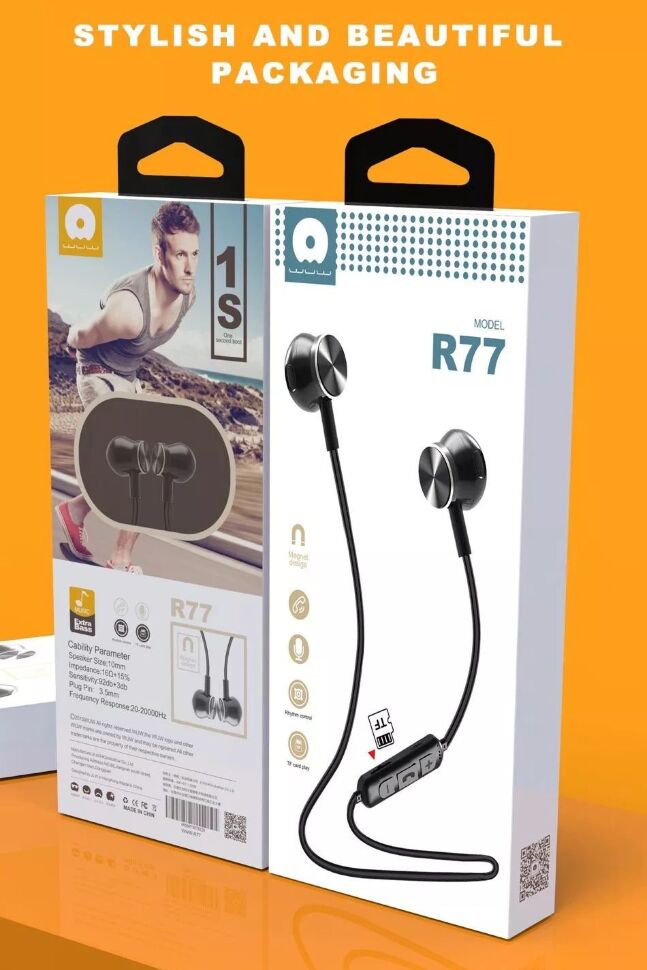 Бездротові навушники WUW R77, чорний