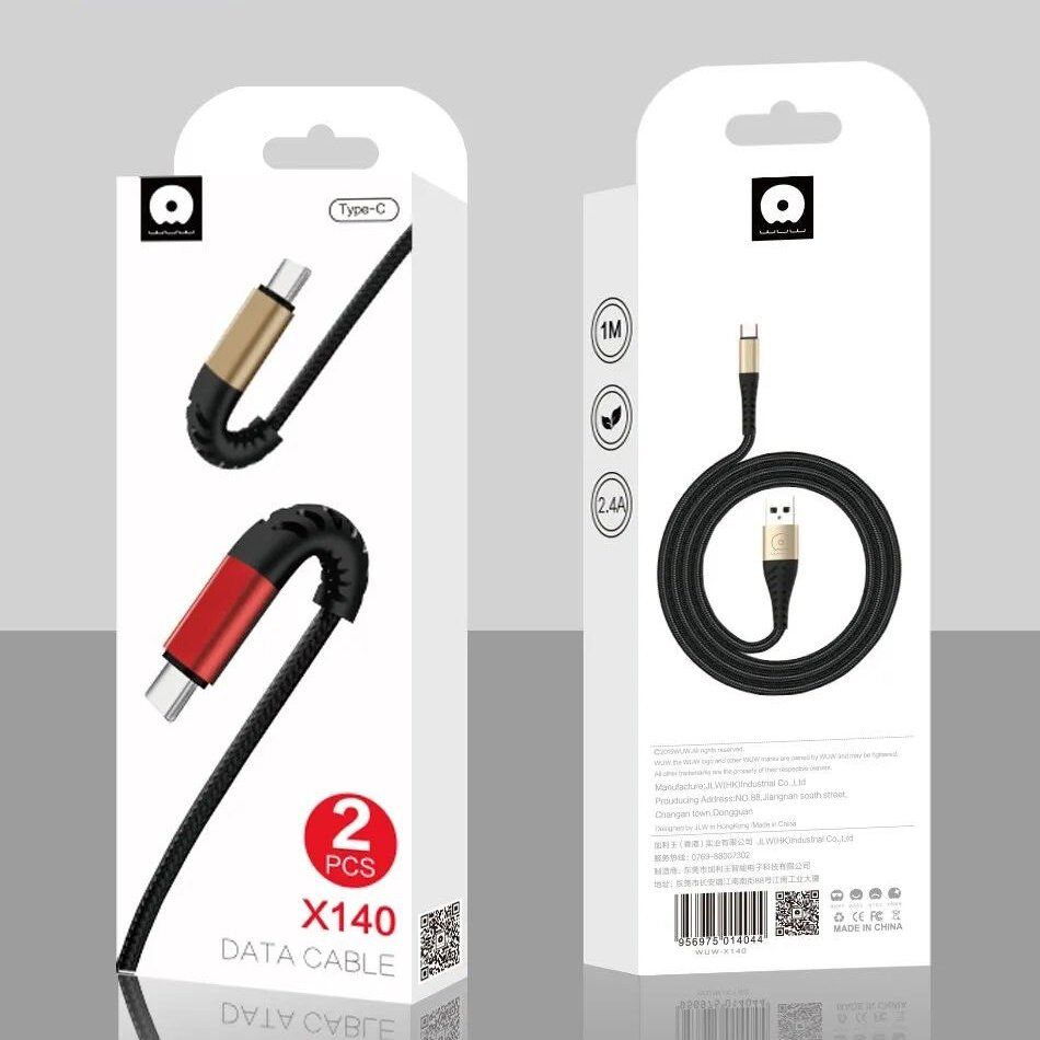 Кабель USB WUW X140 USB - Type-C 2,4A (2 кабелі в упаковці) (70)