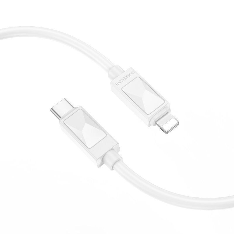 USB-C кабель BOROFONE BX109 Joy Type-C - Lightning, 1 метр, білий USB-C кабель BOROFONE BX109 Joy Type-C - Lightning, 1 метр, білий
