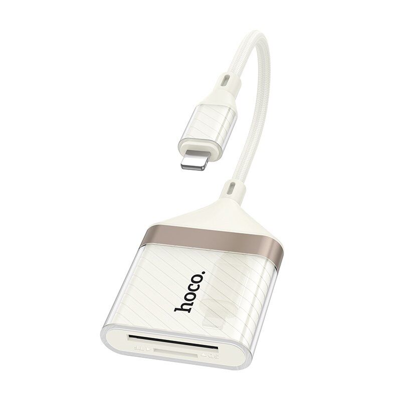 Картридер HOCO UA40 Crystal iP (Lightning → SD/TF), абрикосовий Картридер HOCO UA40 Crystal iP (Lightning → SD/TF), абрикосовий