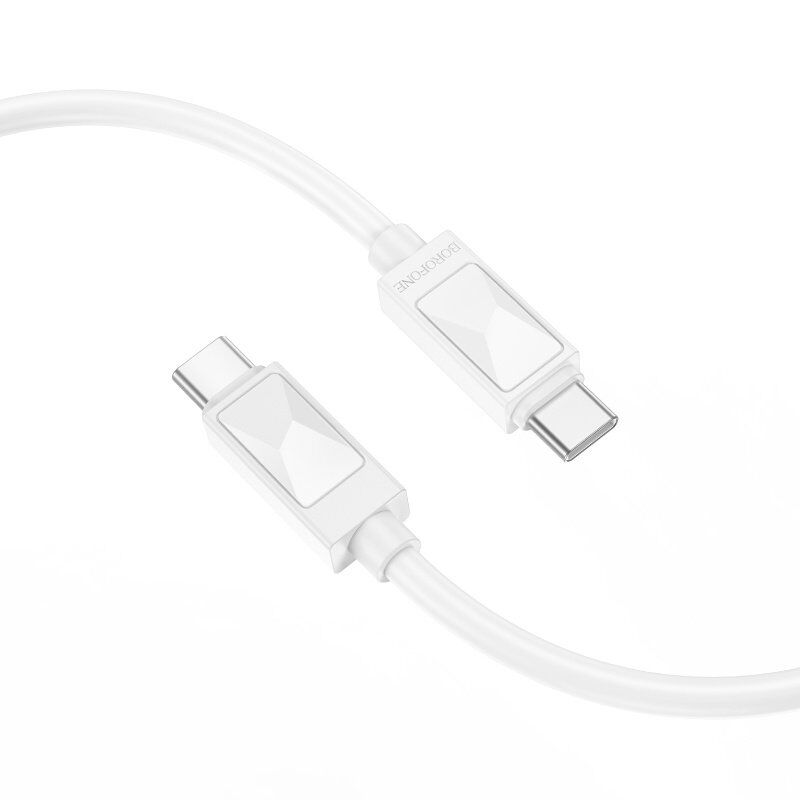 USB-C кабель BOROFONE BX109 Joy Type-C - Type-C 60W, 3A, 1 метр, білий USB-C кабель BOROFONE BX109 Joy Type-C - Type-C 60W, 3A, 1 метр, білий