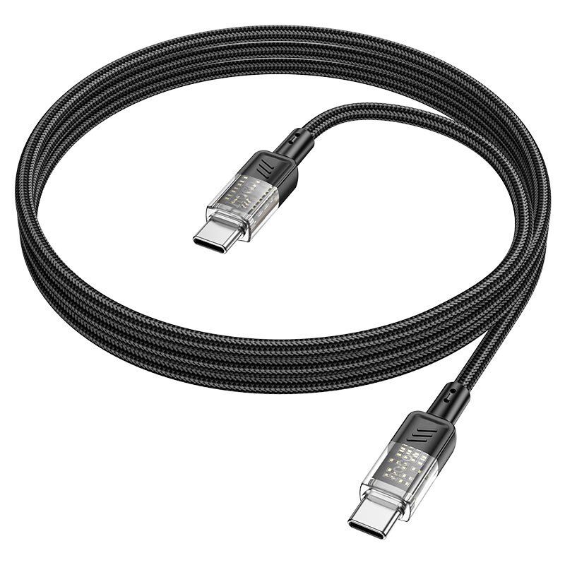 USB-C кабель HOCO U129 60W Type-C - Type-C тканина 1,20м ЧОРНИЙ