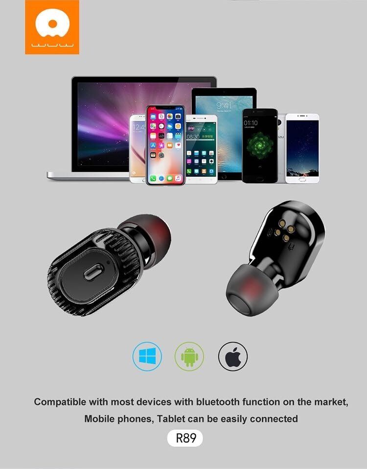 Бездротові навушники WUW R89 TWS Wireless earbuds + POWER BANK