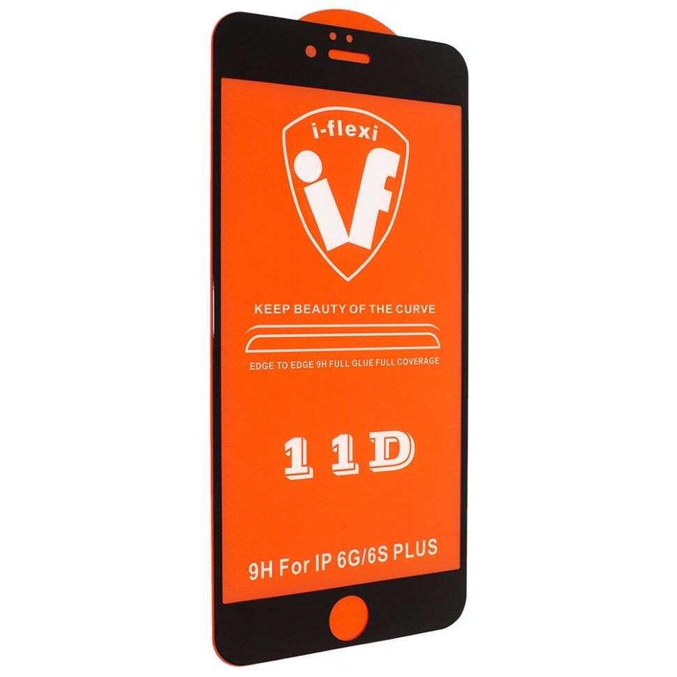 Захисне скло для телефону 11D 9H i-flexi IPHONE 6 PLUS / 6S PLUS в упаковці ЧОРНИЙ Захисне скло для телефону 11D 9H i-flexi IPHONE 6 PLUS / 6S PLUS в упаковці ЧОРНИЙ