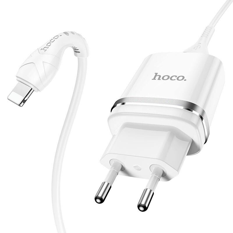 СЗУ HOCO N1 (1USB/2.4A) + USB - Lightning (12pc) (белый)