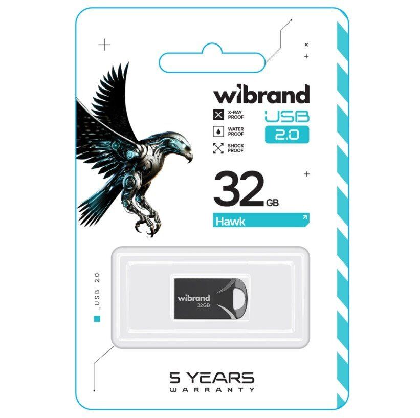 USB флеш 32Gb Wibrand Hawk 2.0 Black