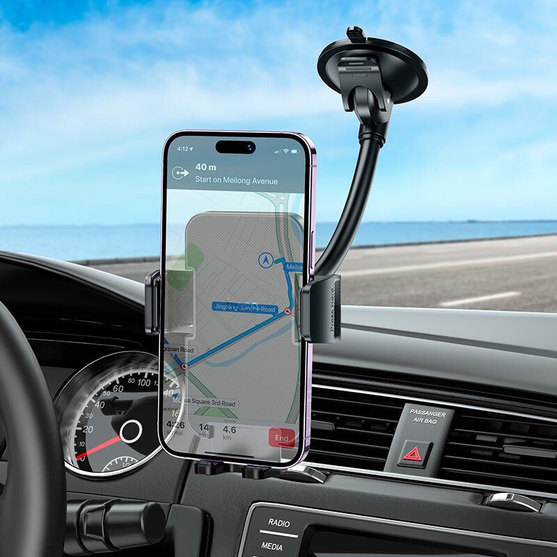 Автомобільний тримач HOCO H38 Cheetah car holder (windshield) чорний