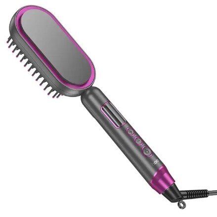 Електрична щітка-випрямляч HOCO HP44 із цифровим дисплеєм, рожево-червоний Електрична щітка-випрямляч HOCO HP44 із цифровим дисплеєм, рожево-червоний