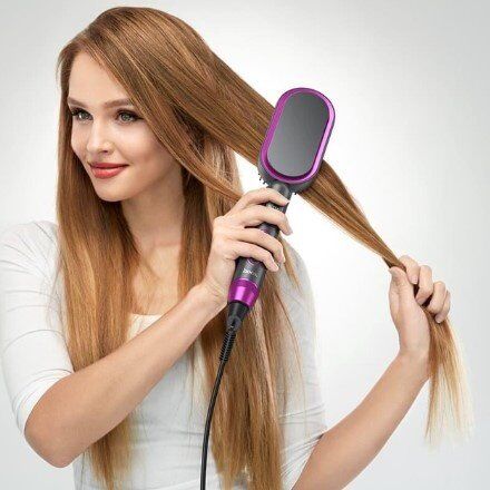 Електрична щітка-випрямляч HOCO HP44 із цифровим дисплеєм, рожево-червоний Електрична щітка-випрямляч HOCO HP44 із цифровим дисплеєм, рожево-червоний