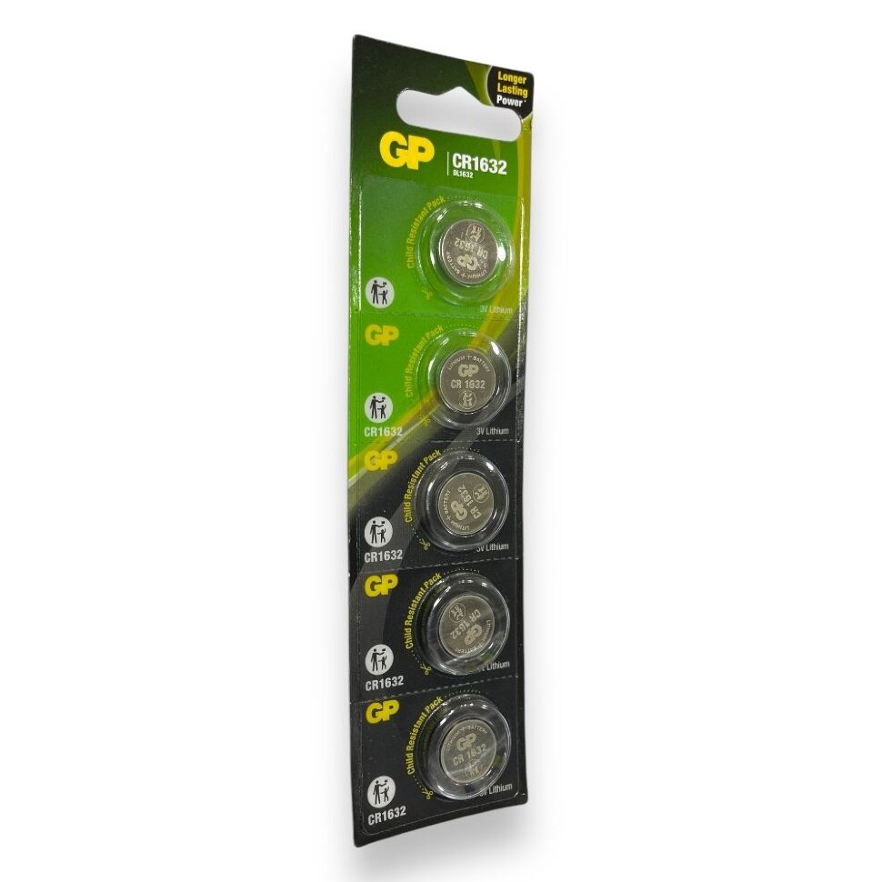Батарейка CR1632 літієва GP 3V, 5 штук
