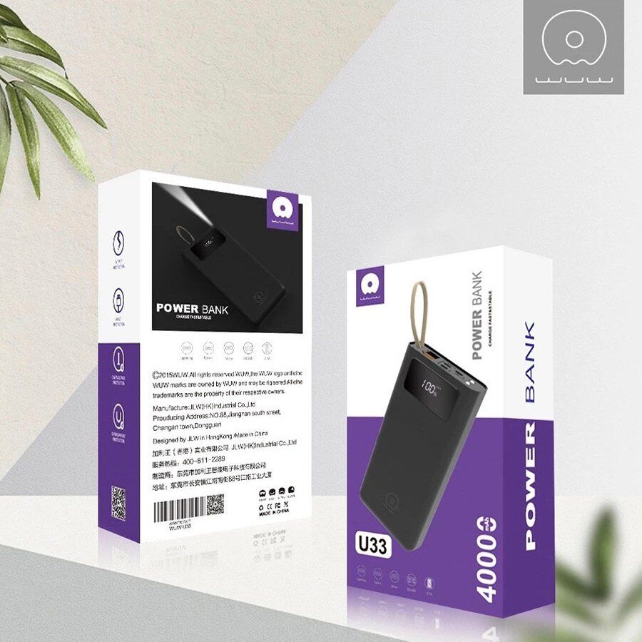 Power Bank WUW U33 40000 mAh ЧОРНИЙ (40) Power Bank WUW U33 40000 mAh ЧОРНИЙ (40)