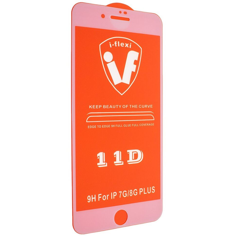 Скло 11D 9H i-flexi FULL GLUE APPLE IPHONE 7 PLUS | 8 PLUS в упаковці БІЛИЙ