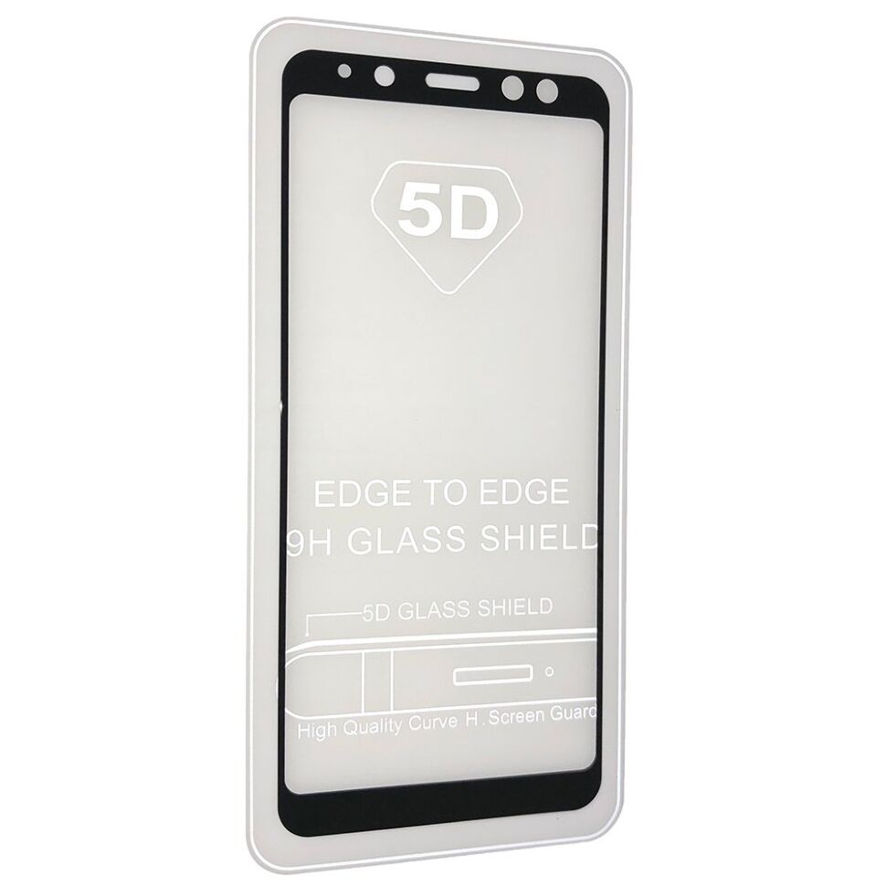 Скло 5D FULL GLUE TRIPLEX Samsung A530 Galaxy A8 (2018) ЧОРНИЙ тех. пак.