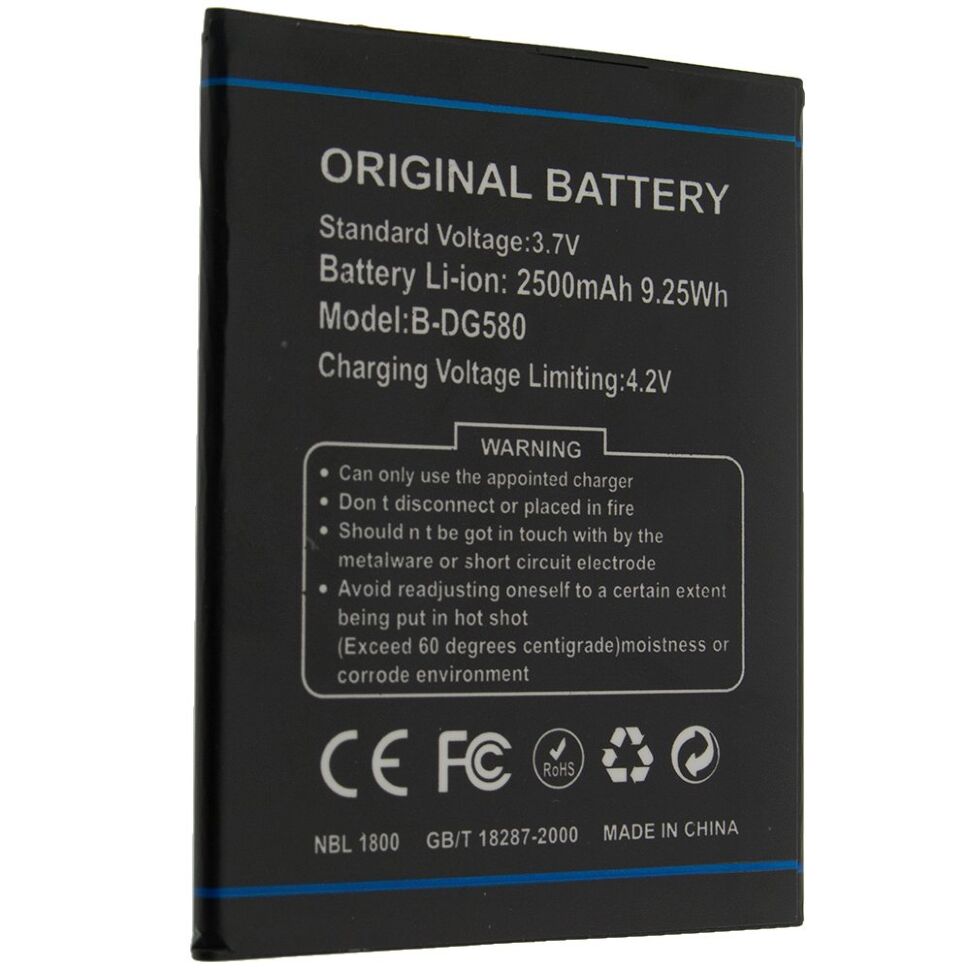 Акумулятор ОРИГІНАЛ КУЛЕК DOOGEE B-DG580 Акумулятор ОРИГІНАЛ КУЛЕК DOOGEE B-DG580