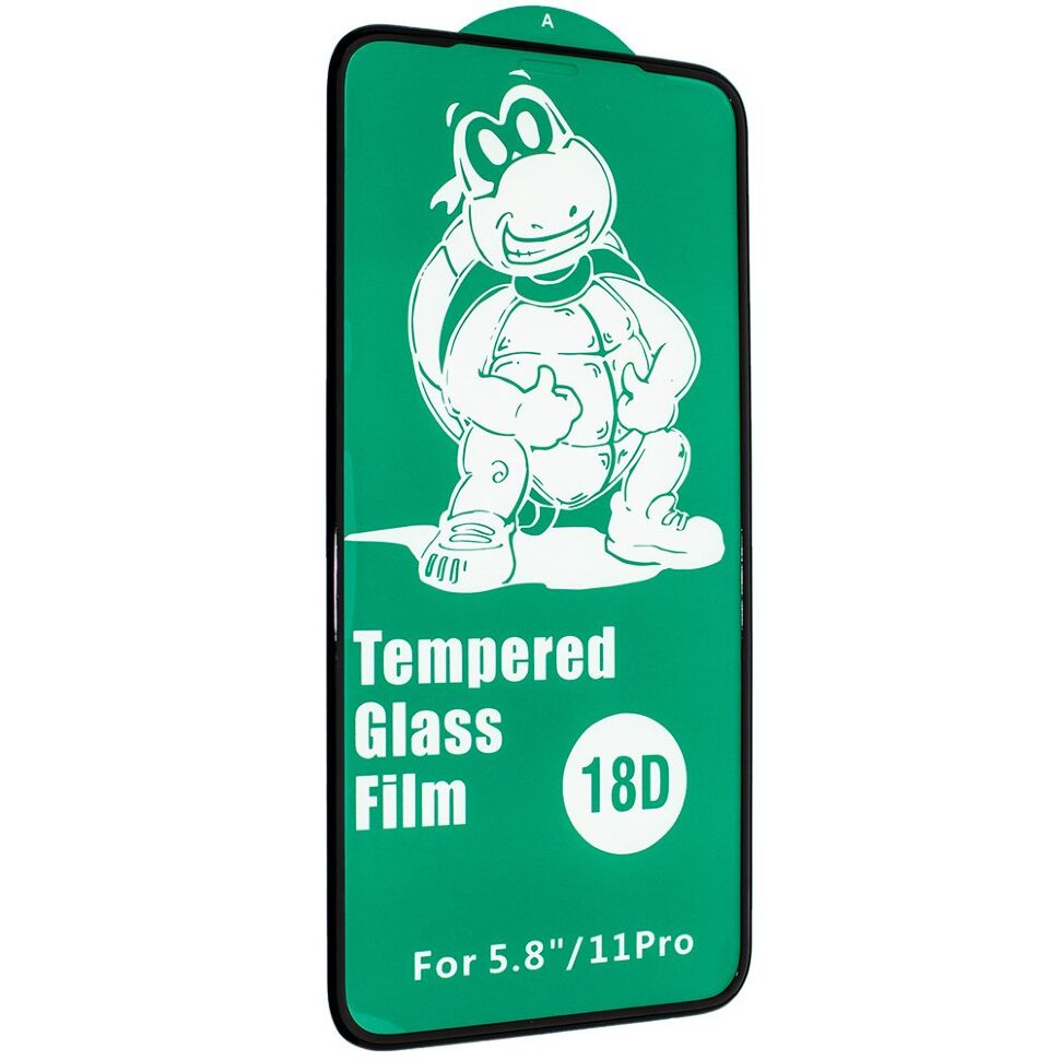 Захисне скло 18D із захисним бортом для APPLE IPHONE X / XS / 11 PRO ЧОРНИЙ