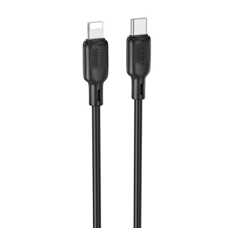 USB-C кабель BOROFONE BX113 Type-C - Lightning SILICONE, 2.4A, 2 метри, чорний USB-C кабель BOROFONE BX113 Type-C - Lightning SILICONE, 2.4A, 2 метри, чорний