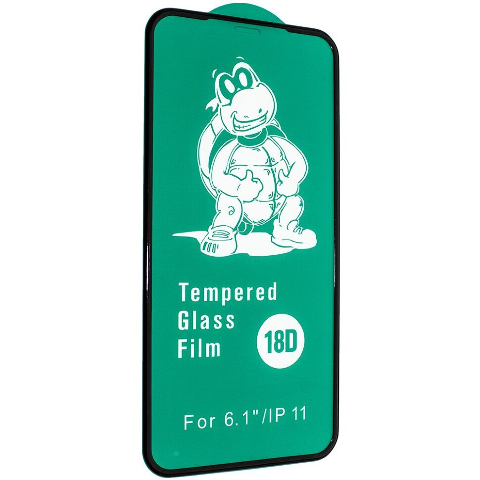 Захисне скло 18D із захисним бортом для APPLE IPHONE XR / 11 ЧОРНИЙ