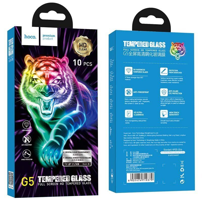 Скло для телефону HOCO G5 HD APPLE iPhone XR / 11 6.1" Скло для телефону HOCO G5 HD APPLE iPhone XR / 11 6.1"