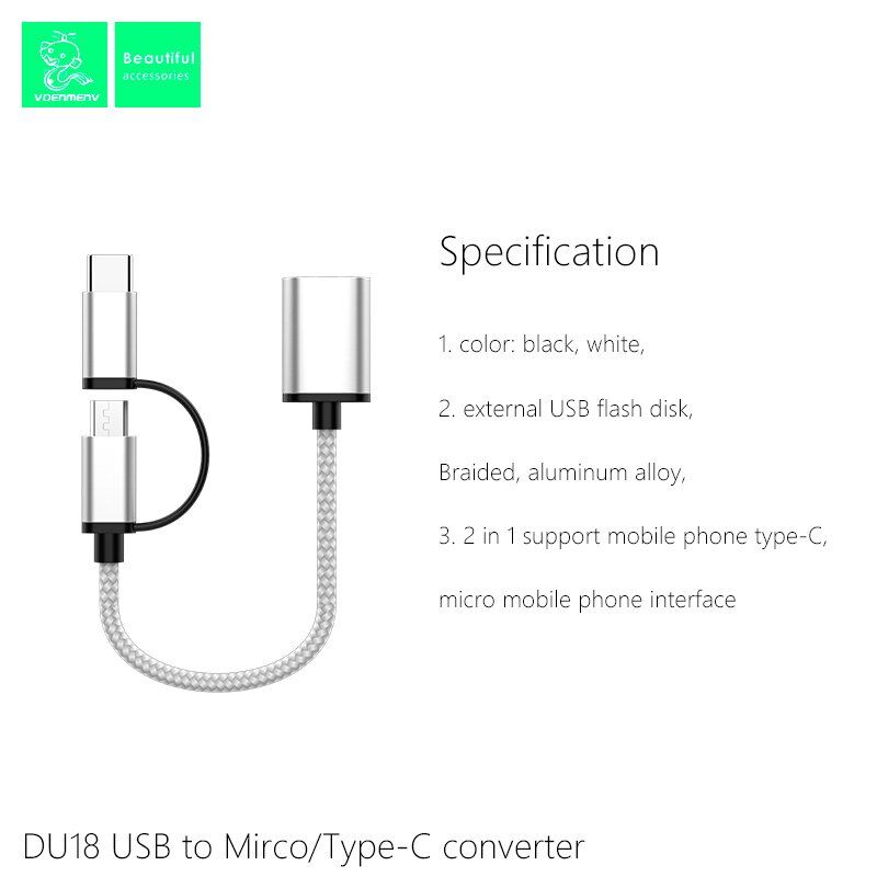 OTG DENMEN DU18 2IN1 TYPE-C + MICRO to USB 3.0 CONVERTOR